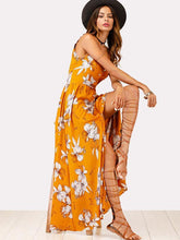 Load image into Gallery viewer, V-NECK FLORAL SPAGHETTI STRAPS MAXI DRESS
