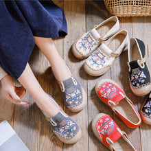 Load image into Gallery viewer, New Casual Cloth Shoes Original Girl Fresh Shallow Shoes Handicraft Sewing Embroidered Linen Shoes
