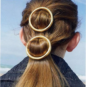 Simple Round Circle Shape Clip Spring Word Clip Side Headwear