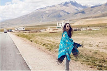 Load image into Gallery viewer, Tibet Nepal Sun Flower Thick Imitation Cashmere Shawl Scarf Cloak