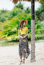 Load image into Gallery viewer, Beautiful Floral-Printed Chiffon Skirt And Solid Color T-Shirt Two-Piece Suits