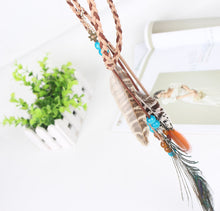 Load image into Gallery viewer, Bohemian Gypsy Handmade Peacock Feathers Beads Headwear Accessories