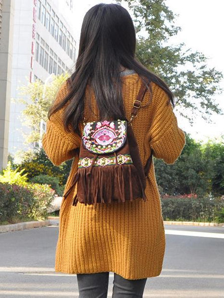 National Style Embroidered Personality Shoulder Bag
