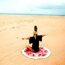 Load image into Gallery viewer, Hot Sale Creative watermelon printed sunscreen beach towel round bath towel shawl outdoor yoga mat