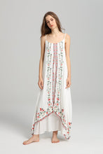 Load image into Gallery viewer, Spaghetti Strap Print Embroidered Bohemia Beach Maxi Dress