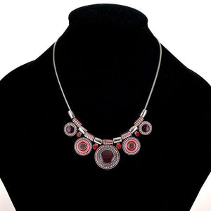 Popular retro luxury national style lady alloy drop oil Bohemia necklace