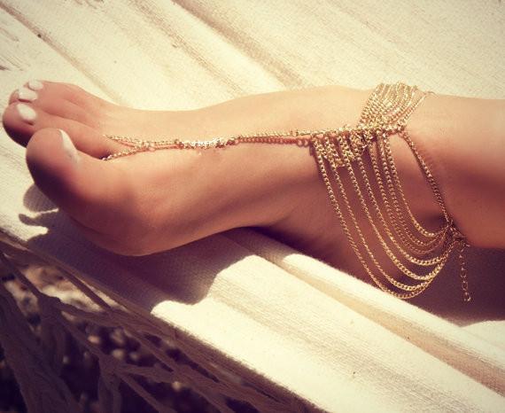 Summer hot sale fashion shoot multi-layer chain with anklet Beach for sexy Girls