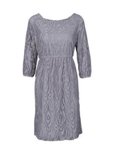 Load image into Gallery viewer, Elegant Black Lace 3/4 Sleeve Plus Size Midi Dress Evening Dress