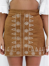 Load image into Gallery viewer, Boho Autumn High Waist Solid Color A-line Skirt