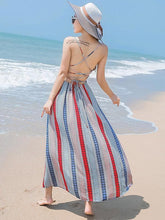 Load image into Gallery viewer, Sexy Bohemia Spaghetti Straps Deep V Neck Backless Beach Maxi Dress