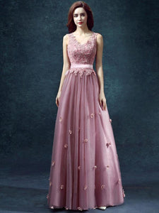 Lace Split-joint Sleevelss Evening Dress