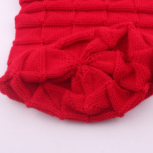 Men and women autumn and winter pleated cuffed hooded outdoor ski wool cap