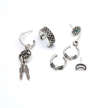 Load image into Gallery viewer, Vintage C-shaped Ear Clips Moon Love 7-piece Earrings Set
