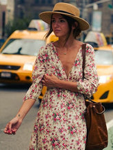 Load image into Gallery viewer, V-neck Floral-Print Bohemia Maxi Dress