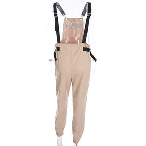 Khaki Zipper Bib with Pockets Fashion Casual Sexy Long Jumpsuits