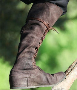 Western Lace Up Knee High Boots