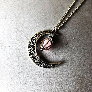 Halloween Hollow Moon Luminous Pendant Necklace