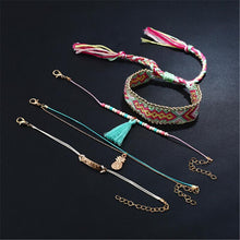 Load image into Gallery viewer, Fashion Tassel Bracelet Colorful Braided Bohemian Bracelets Set