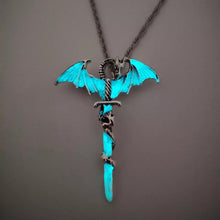 Load image into Gallery viewer, Vintage Cross Dragon Luminous Pendant Necklace