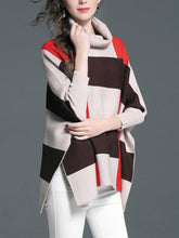 Load image into Gallery viewer, Casual Loose Plaid Turtleneck Women Sweaters