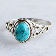 Load image into Gallery viewer, Vintage Antique Silver Turquoises Ring Tibet Women Finger Ring