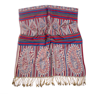 Ethnic Style Long Scarf Nepal Jacquard Fringed Cotton Ladies Shawl Scarf