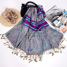 Load image into Gallery viewer, Ethnic Style Long Scarf Nepal Jacquard Fringed Cotton Ladies Shawl Scarf