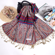 Load image into Gallery viewer, Ethnic Style Long Scarf Nepal Jacquard Fringed Cotton Ladies Shawl Scarf