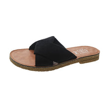 Load image into Gallery viewer, Summer Outerwear Flat Bottomed Cross Over Women&#39;s Slippers with One Line Suede Surface