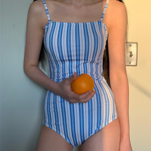 Load image into Gallery viewer, New Striped One-piece Swimsuit Women&#39;s Simple Ins Style Strapless Girls&#39; Hot Spring Swimsuit