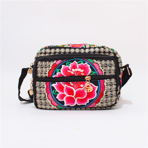 Ethnic Embroidered Multi-layer Bag Ladies Embroidered Casual Cloth Bag.