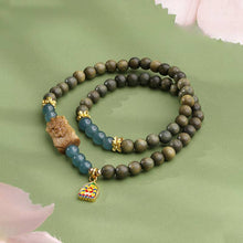 Load image into Gallery viewer, Potala Palace Green Sandalwood Bracelet Women&#39;s Buddha Beads Rosary Plate Play Wooden Unpopular Bracelet Men Women