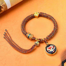 Load image into Gallery viewer, Hand-painted Thangka Dharma Eye, God of Wealth Eye, Tibetan Style Handwoven Bracelet