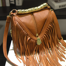 Load image into Gallery viewer, Water Bucket Large Tassel Bag Single Shoulder Crossbody Bag