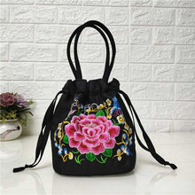 Load image into Gallery viewer, Ethnic style embroidered bag, embroidered canvas bag, mobile phone change, drawstring small bag, women&#39;s bucket bag