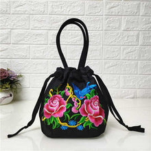 Load image into Gallery viewer, Ethnic style embroidered bag, embroidered canvas bag, mobile phone change, drawstring small bag, women&#39;s bucket bag