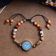 Load image into Gallery viewer, Tibetan Zakiram Thangka Pendant Hand-painted Thangka Five-way God of Wealth, Eye-catching and Multi-treasure Bracelets for Men and Women.