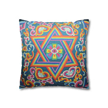 Load image into Gallery viewer, Tibetan Tradition Pattern Printing Spun Polyester Square Pillow Case