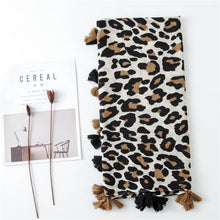 Load image into Gallery viewer, Classic Leopard Print Spring, Autumn, and Winter Long Versatile Cotton and Linen Scarf Dual Purpose Shawl