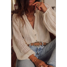Load image into Gallery viewer, Vintage Long Sleeve Blouses Summer Casual Elegant Ladies Blusas Boho Beach Hollow Out Lace Blouse Shirt for Women Top