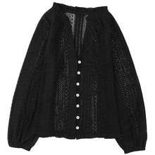 Load image into Gallery viewer, Vintage Long Sleeve Blouses Summer Casual Elegant Ladies Blusas Boho Beach Hollow Out Lace Blouse Shirt for Women Top
