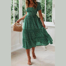 Load image into Gallery viewer, Beach Floral Dress for Women Clothing 2024 Summer Vacation Casual Short Sleeve Slim Fit Long Dress Female Sexy Bohemian Dress