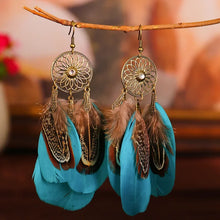 Load image into Gallery viewer, Bohemian Vintage Jewelry For Women 2024 Trendy Carved Leaf Feather Tassel Long Earrings