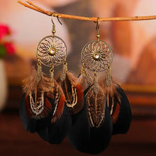 Load image into Gallery viewer, Bohemian Vintage Jewelry For Women 2024 Trendy Carved Leaf Feather Tassel Long Earrings