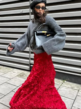 Load image into Gallery viewer, Bornladies Winter Autumn Fashion Long Petal Skirt Women's Design Inspired Evening Gown Elegant Lady Unique High Waisted Skirt