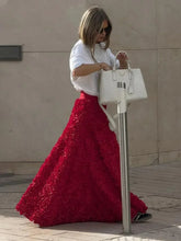 Load image into Gallery viewer, Bornladies Winter Red Fashion Long Petal Skirt Women's Design Inspired Evening Gown Elegant Lady Unique High Waisted Skirt