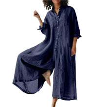 Load image into Gallery viewer, Cotton LinenWomen Jumpsuit Oversized Vintage Button Jumpsuit Summer Women Casual Beach Playsuit Wide Legs Pants Loose Romper