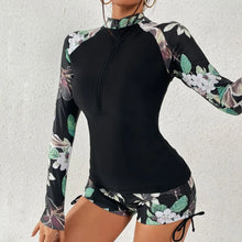 Load image into Gallery viewer, Female Swimsuit With Long Sleeves Swimwear Sports Surfing Tankini Set Beachwear Two-Piece Bathing Suits Pool Women Swimming Suit