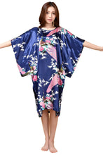 Load image into Gallery viewer, Sexy Female Silk Rayon Robe Bath Gown Nightgown Summer Casual Home Dress Printed Loose Sleepwear Plus Size Nightwear Bathrobe