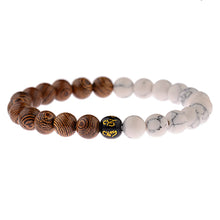 Load image into Gallery viewer, New Classic Natural Wood Beads Bracelets For Women Meditation Prayer Sliver Om Pendant Bracelet Men Wooden Yoga Jewelry